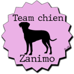 badge team zanimo chien rose