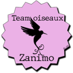 badge team zanimo oiseaux rose
