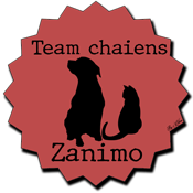 badge team zanimo chaiens (chat et chien) rouge