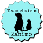 badge team zanimo chaiens (chat et chien) turquoise
